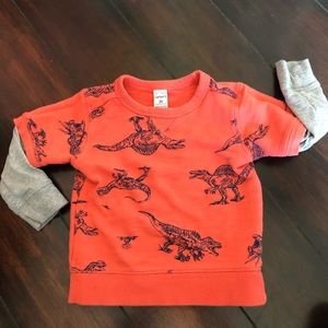 Spinosaurus layered look long-sleeve shirt